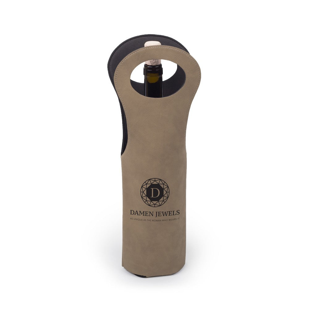 Personalized Leather Wine Tote