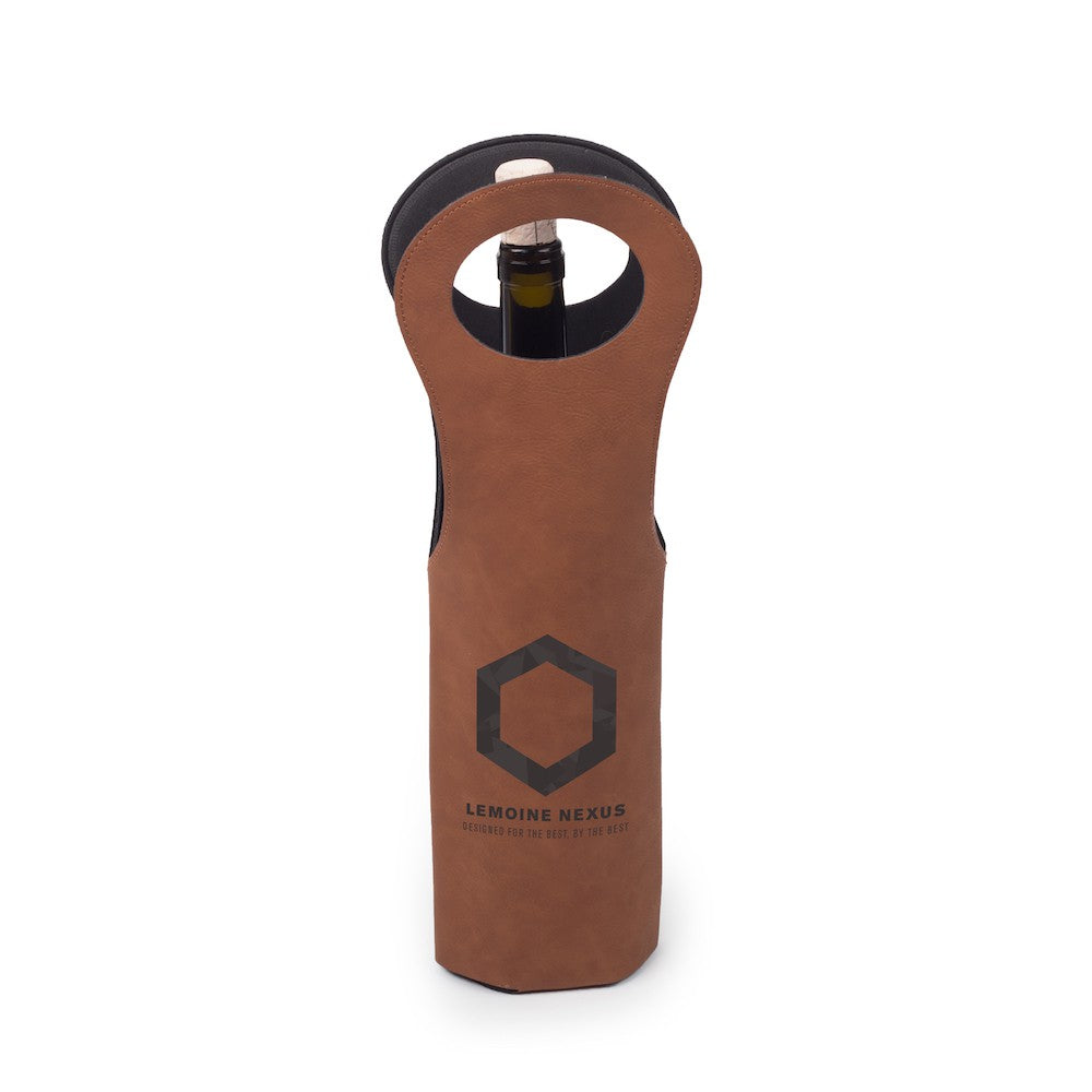 Personalized Leather Wine Tote