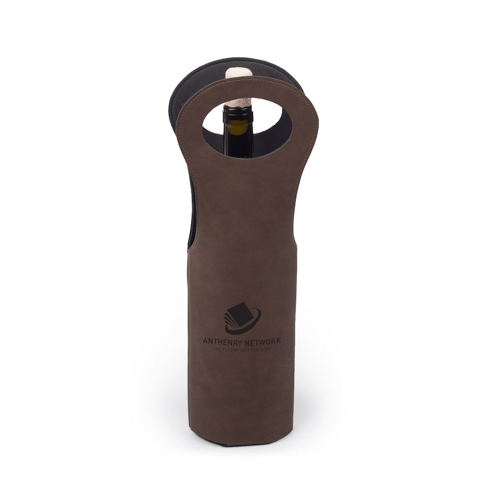 Personalized Leather Wine Tote