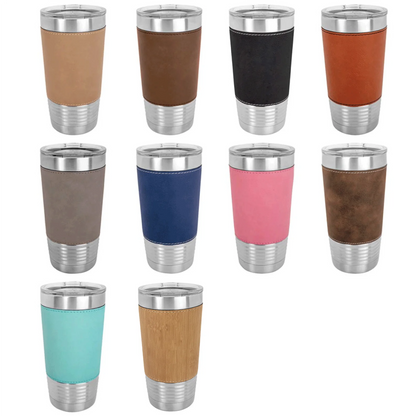 Personalized 20oz Leather Wrapped Tumbler