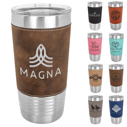 Personalized 20oz Leather Wrapped Tumbler