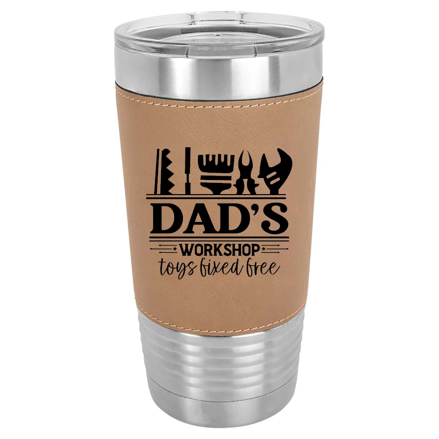 Personalized 20oz Leather Wrapped Tumbler