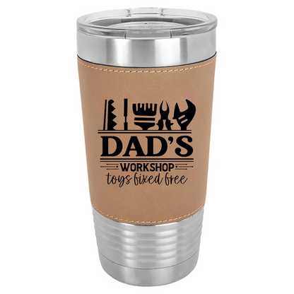Personalized 20oz Leather Wrapped Tumbler