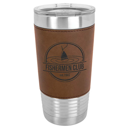 Personalized 20oz Leather Wrapped Tumbler