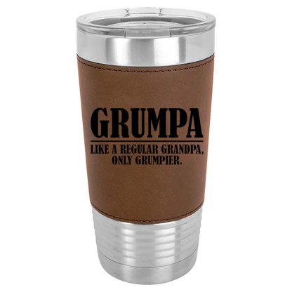Personalized 20oz Leather Wrapped Tumbler