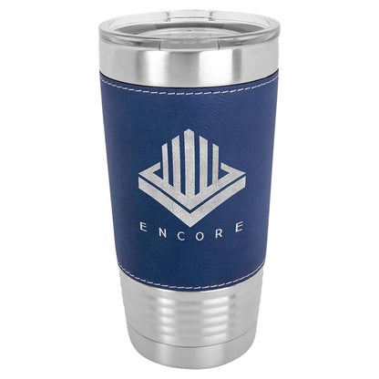 Personalized 20oz Leather Wrapped Tumbler