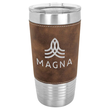 Personalized 20oz Leather Wrapped Tumbler