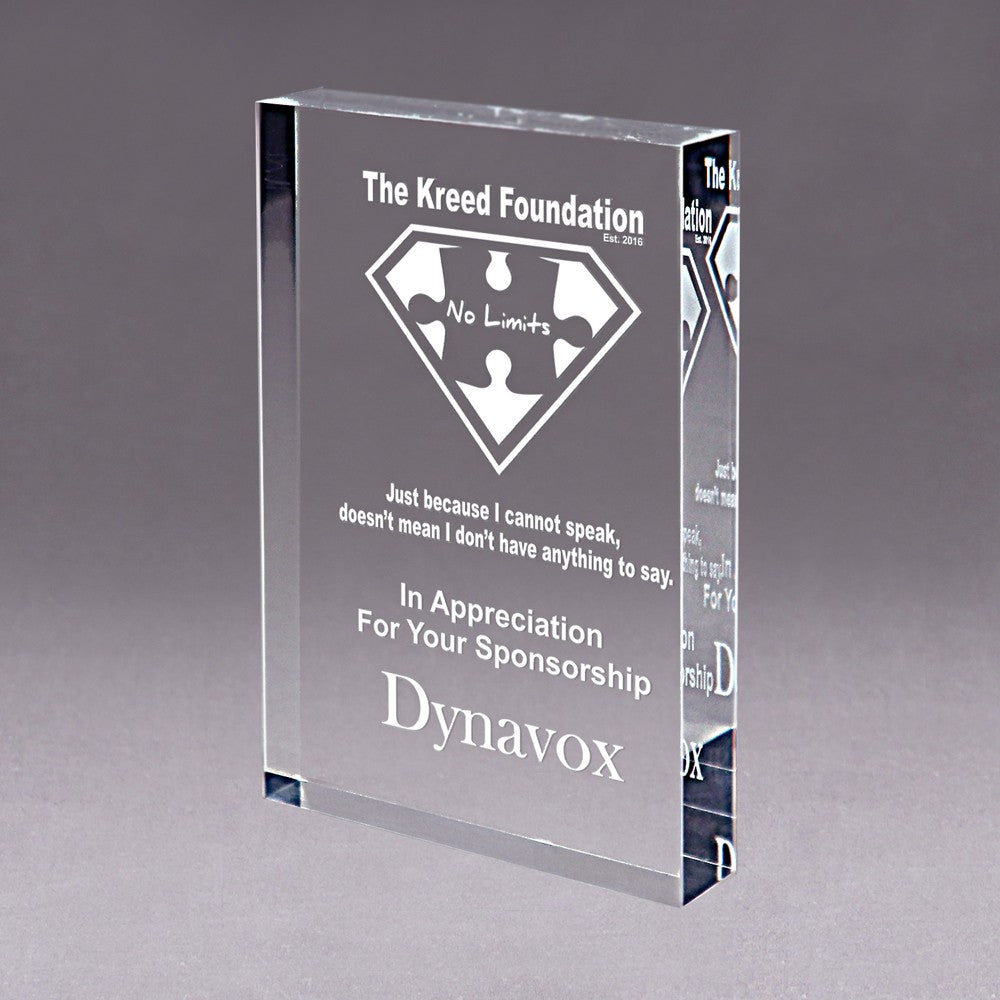 Personalized Clear Acrylic Block Award