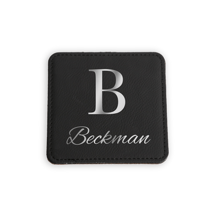 Personalized Leather Square Coaster Set