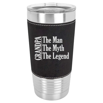 Personalized 20oz Leather Wrapped Tumbler