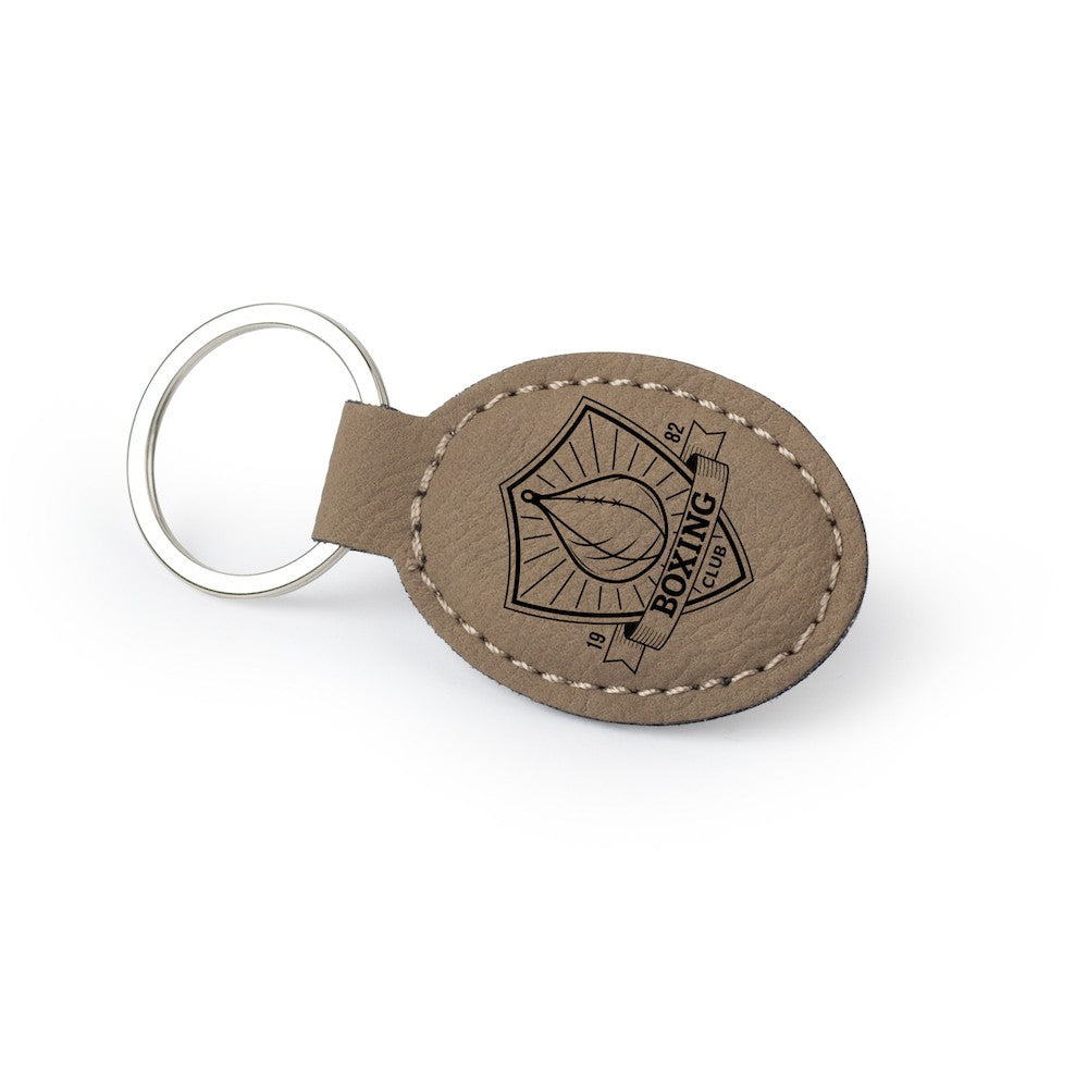 Personalized Leather Oval Keyring (5)