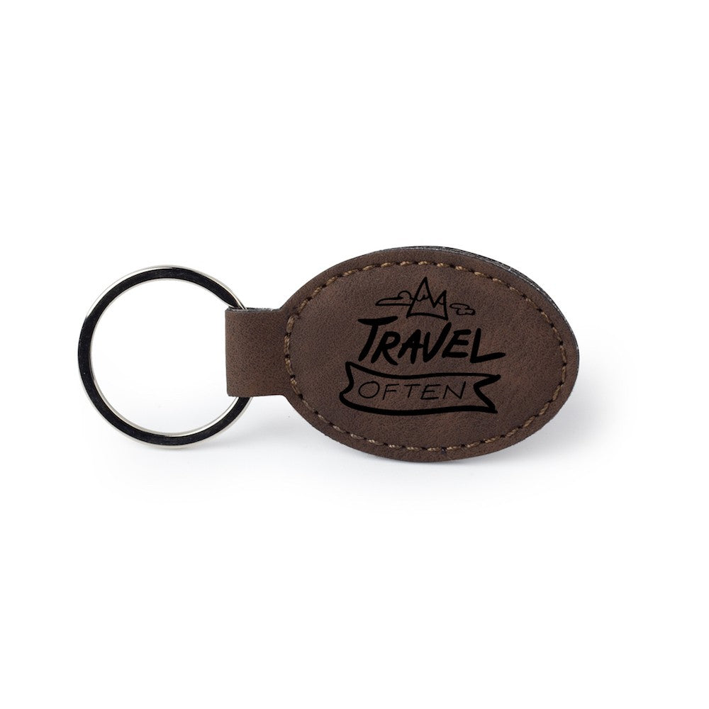 Personalized Leather Oval Keyring (5)